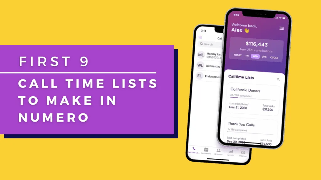 First 9 Call Time Lists to Make in Numero