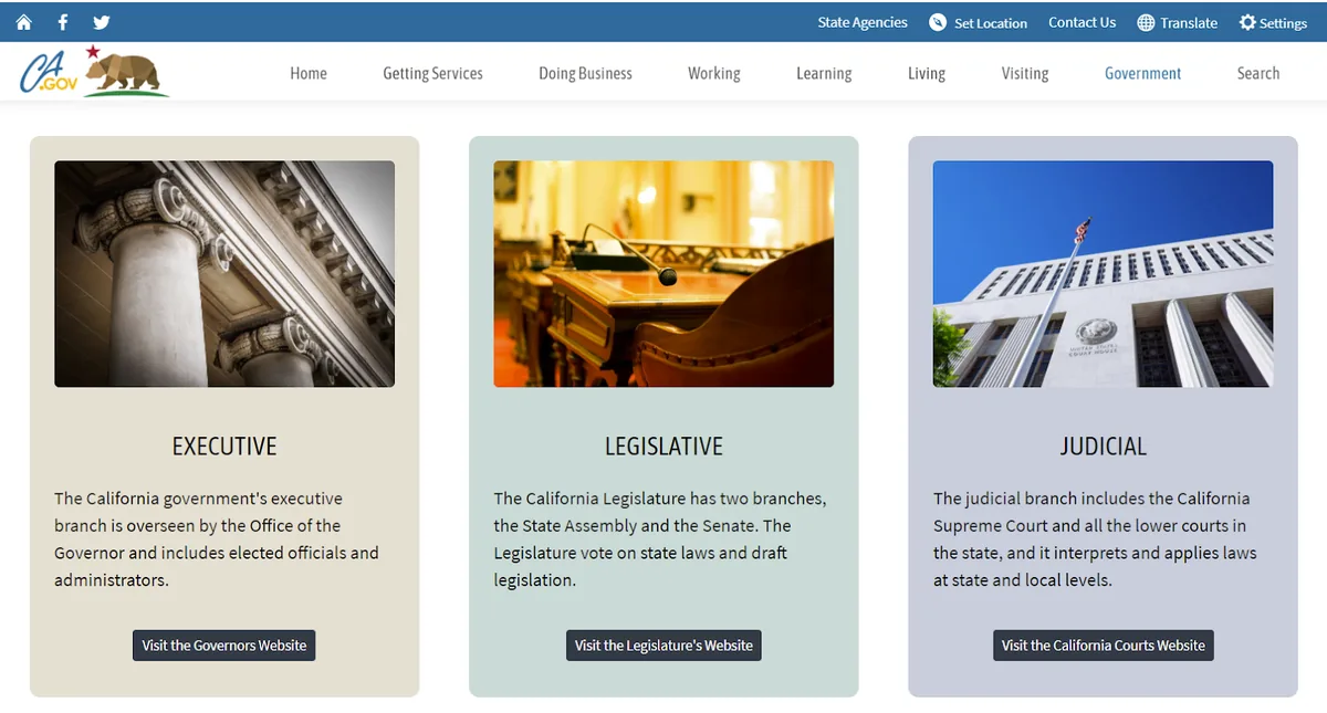 California’s government website
