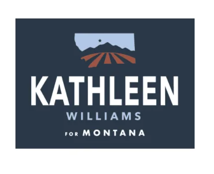 Kathleen Williams combinging flags and fields for political campaign logos
